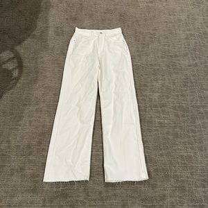 white straight leg jeans